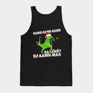 Rawr Rawr-Mas Funny Christmas Dinosaur Tank Top